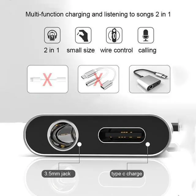 Alt view image 5 of 6 - USB C Type C to 3.5mm Aux Audio Cable Headphone Jack Adapter For HTC Samsung Huawei Xiaomi LG Charging splitter Connector