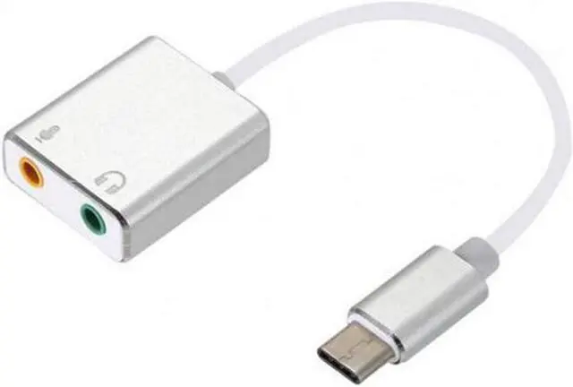 Main image of Cable With 3.5mm Sound Card External Adapter Splitter Headphone Type C Stereo Audio Microphone Port Aux Connector