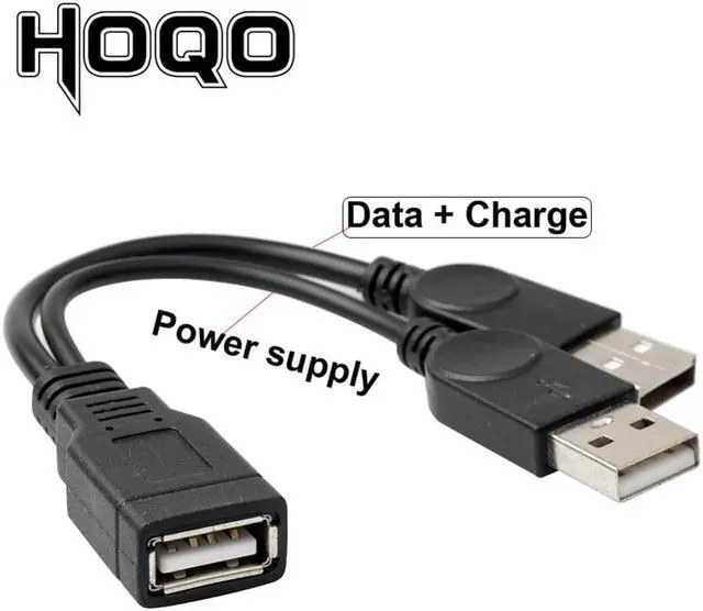 Alt view image 2 of 3 - USB Y Data Power Cable,Dual USB Y Extension Charging Cable, usb A Female To 2 A Male Splitter USB2.0 Female to 2 USB Male Cord