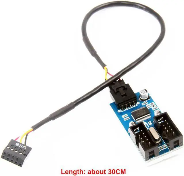 Alt view image 2 of 2 - Stable 9 Pin Male To Female USB Header USB 2.0 Splitter Cable Connector Adapter Port Multilier 1 To 2 Cable Linker Circuit Board