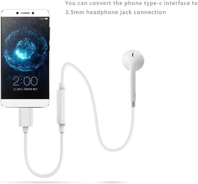 Alt view image 4 of 10 - USB C to 3.5 mm Headphone Jack Adapter For Xiaomi OnePlus 7 USB Type C Adaptador Tipo C Audio Aux Splitter Converter