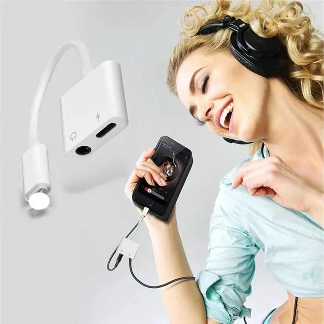 Alt view image 6 of 13 - 3.5 mm Headphone Jack Adapter For iPhone 7 8 Plus X XR XS MAX 2 in 1 Earphone Splitter Dongle Aux Audio Adaptor Charger