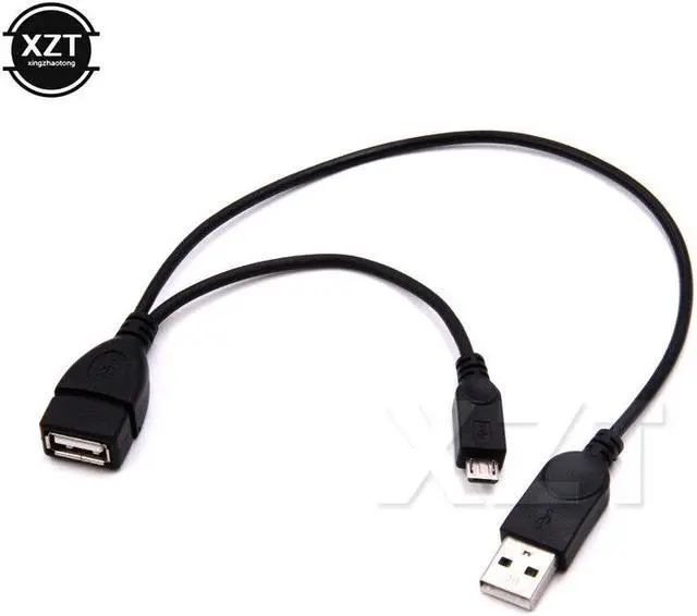 Alt view image 3 of 10 - OTG Host Power Splitter Y Cable Micro USB Male to A Male & Female Adapter Cable for SAMSUNG Y Splitter OTG Cable