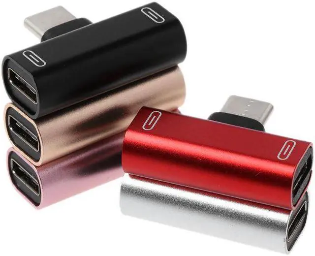 Alt view image 4 of 12 - 10 Packs Dual Type C USB C Earphone Headphone Audio Charging Charger Adapter Splitter Convertor For Xiaomi 6 6X 8 Note3 Mix 2 Huawei
