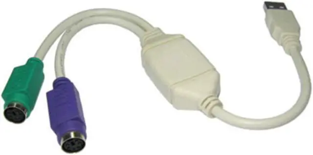 Alt view image 3 of 6 - Splitter USB 2.0 Male to 2 x Female PS2 Keyboard Mouse PS/2 Adapter Cable