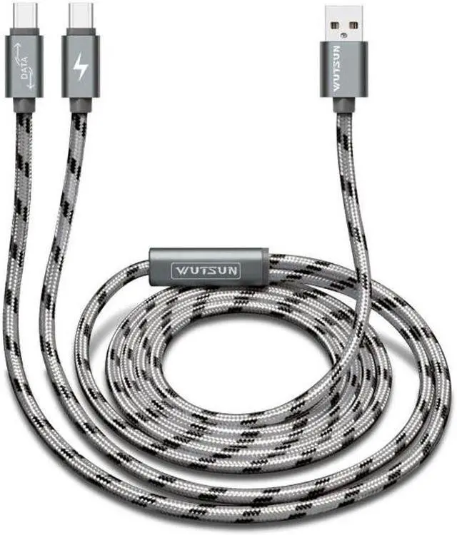 Main image of USB 2.0 Type A Male To Dual USB C Type C Male Splitter Y Fast Charging Data Cable Cord for Android Mobile Phone Tablet