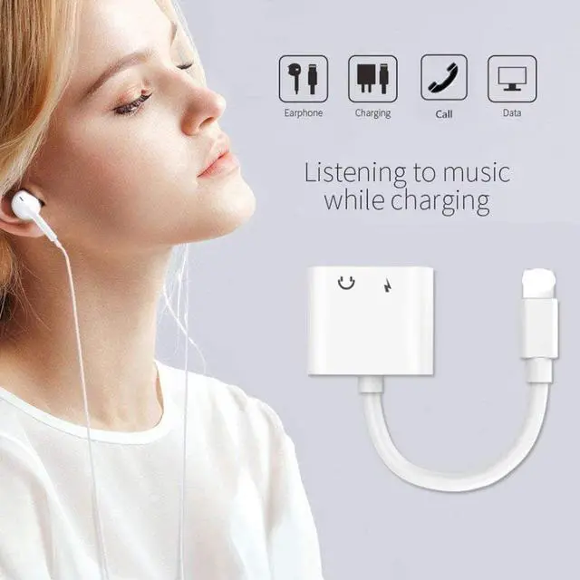 Alt view image 6 of 9 - Headphone Adapter Charging For iPhone 7 8 Plus X XR XS MAX Dongle 2 in 1 Dual Earphone Splitter Aux Audio Adaptor Charger