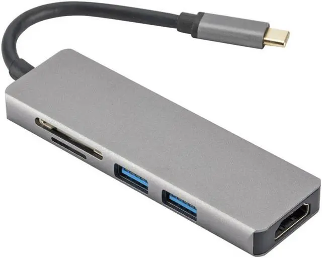 Alt view image 3 of 6 - Thunderbolt 3 hub usb c Dock USB Type C to HDMI USB3.0 cable TF SD Card 5 IN1 Adapter Splitter for Macbook Pro Dell XPS 13