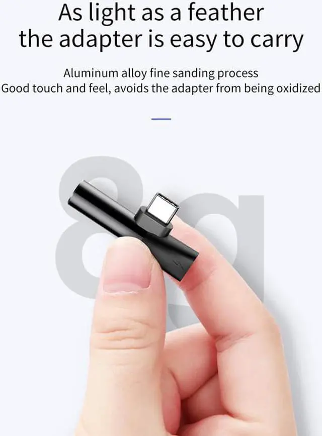 Alt view image 4 of 6 - 1Pcs Baseus Type C to 3.5mm AUX Jack Audio Cable Earphone Splitter Adapter for Xiaomi Huawei USB C Charger Cable Aux Cable Connector