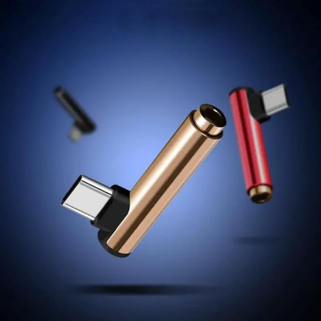 1Pcs L Shape USB Type C to Headphone Jack Adapter Elbow AUX