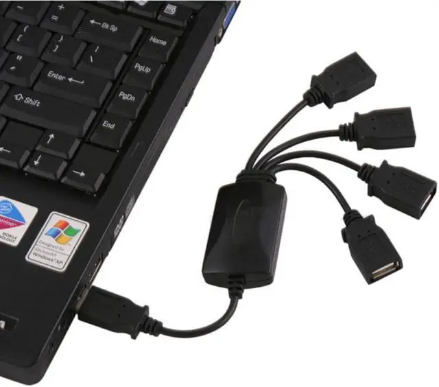 Alt view image 5 of 6 - Practical 4 ports USB cable expansion splitter adapter for laptop PC USB 2.0