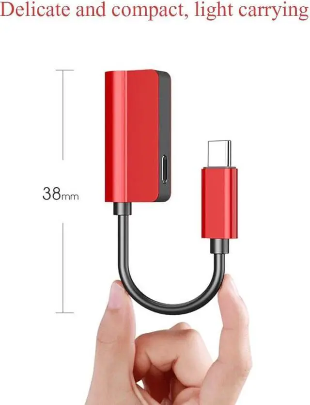 Alt view image 3 of 6 - 2 in 1 USB Type C Adapter To 3.5mm Headphone Audio Charging Converter AUX Cable Adapter For Xiaomi Mi8 For oneplus 6 6t Splitter