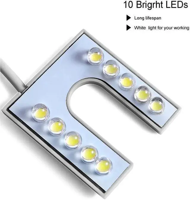 Alt view image 3 of 5 - LED Lamp Sewing Machine Lamp Ultra-High Brightness Bendable Gooseneck Eye Protection Magnet Base Lathe Lamp Industrial Lamp