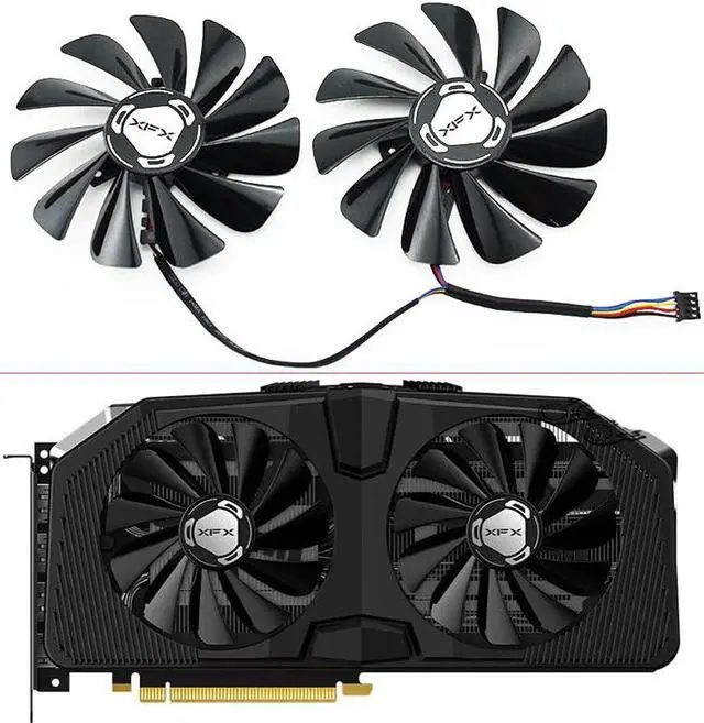 Main image of NEW 2PCS 95MM 4PIN FDC10U12S9-C RX 5600XT 5700XT RX580 GPU Cooling Fan For XFX Radeon RX 5600 5700 XT RAW II Graphic Cards Fans