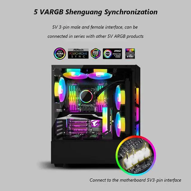 Alt view image 3 of 6 - COOLMOON CM-GH2 Vertical GPU Support 12 PCS Lamp Bead Colorful 5V 2W A-RGB Bracket Computer Graphics Video Card Stand GPU Holder