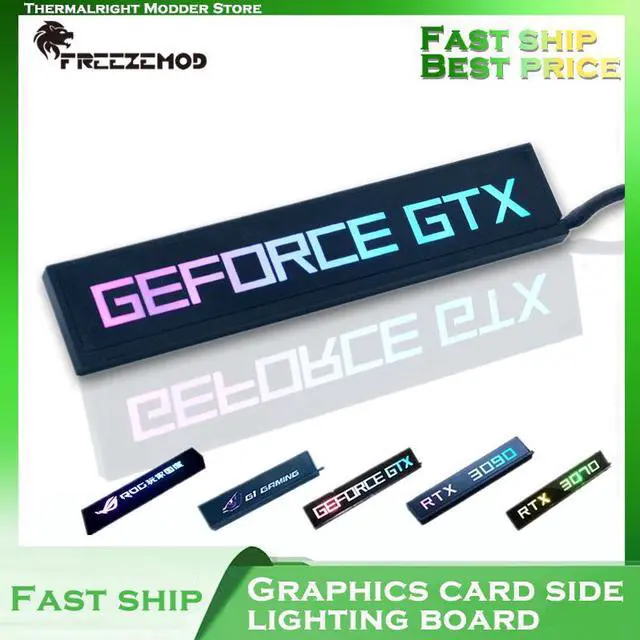 Main image of PC Case DIY RGB VGA Side Panel RTX 3070 3080 3090 Graphics Card GPU Lighting Backplate Board ROG 5V 3PIN ARGB M/B AURA SYNC