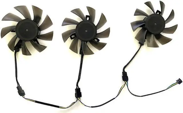 Alt view image 2 of 5 - DIY 3PCS 75MM 4PIN 12V FD7010H12S Cooling Fan RX 5700 XT Red Devil GPU FAN For Dataland RX 5700 XT Red Devil Graphics card fan
