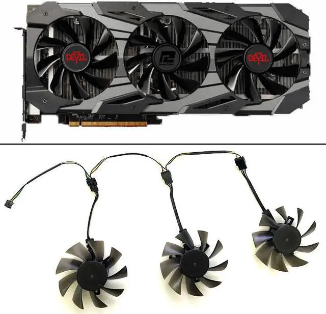 Main image of DIY 3PCS 75MM 4PIN 12V FD7010H12S Cooling Fan RX 5700 XT Red Devil GPU FAN For Dataland RX 5700 XT Red Devil Graphics card fan