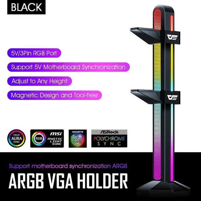 Alt view image 3 of 6 - darkFlash Graphics Card Holder 3pin5v Bracket Desktop PC Computer Case AURA SYNC ARGB Video Card GPU Water Cooling Kit Support