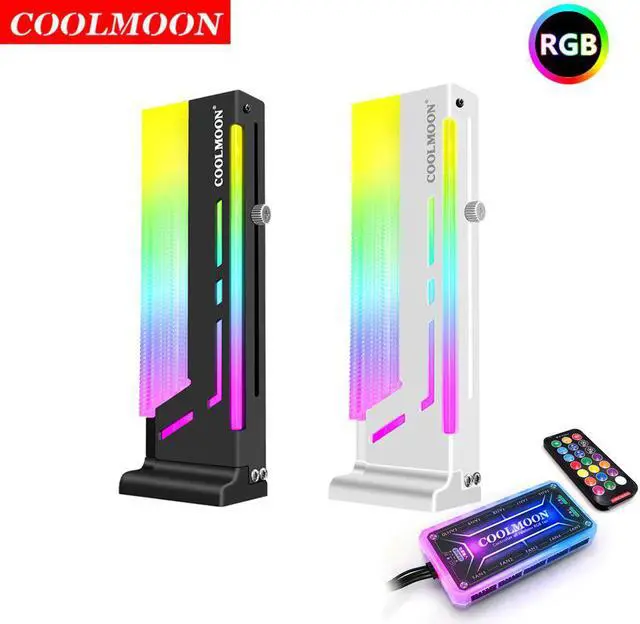 Main image of COOLMOON CM-GH2 Vertical GPU Support Colorful 5V A-RGB Bracket Computer Graphics Video Card Stand GPU Holder with Controller