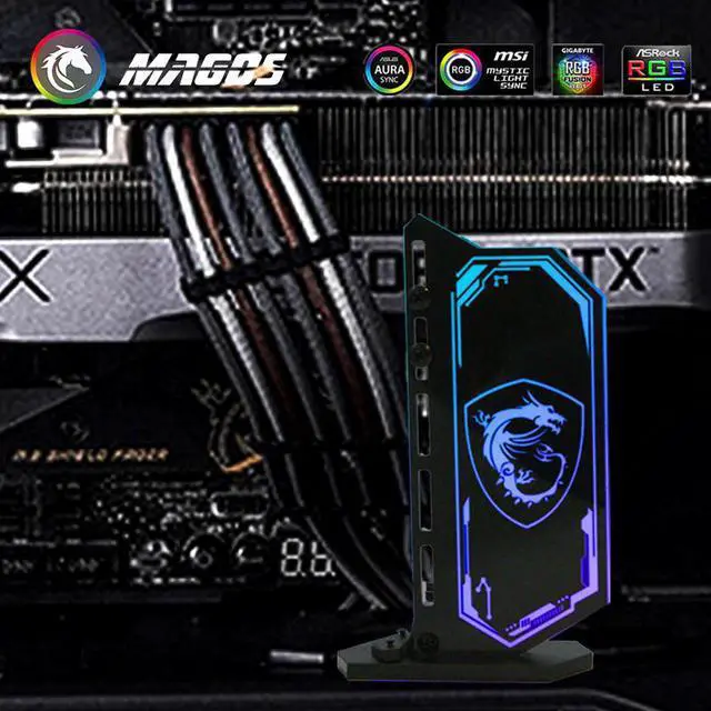 Alt view image 6 of 6 - GPU Bracket Support Graphics Card Support Vertical Holder Stand 12V RGB 5V ARGB Lighting Multiple graphics customization