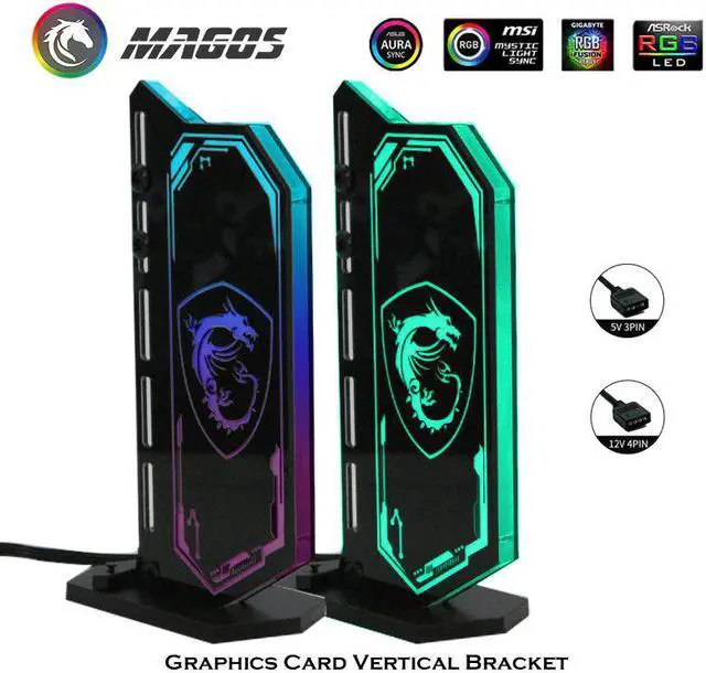 Alt view image 5 of 6 - GPU Bracket Support Graphics Card Support Vertical Holder Stand 12V RGB 5V ARGB Lighting Multiple graphics customization