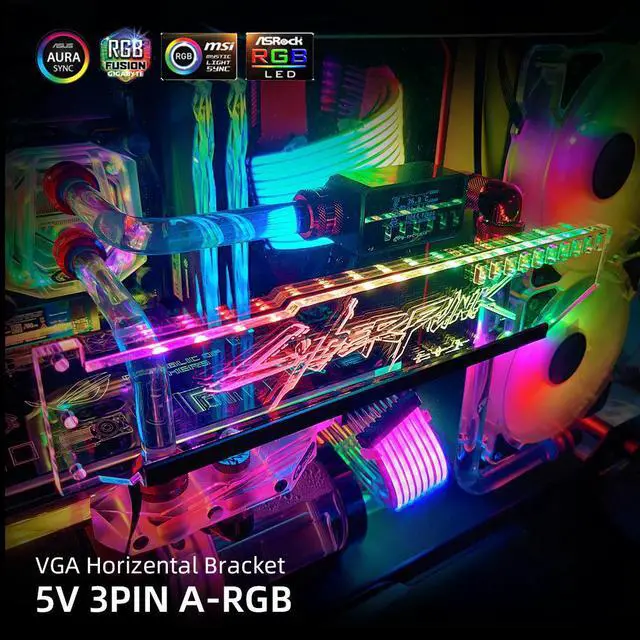 Main image of RGB GPU Bracket ROG DIY VGA Support Transperant Acrylic Customize Horizental Video Card Holder AURA SYNC Water Cooler Custom MOD
