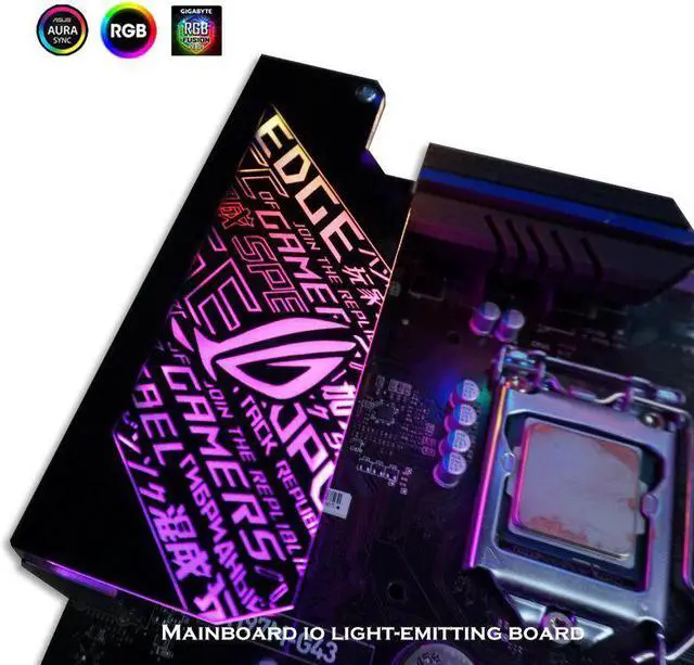 Alt view image 3 of 6 - DIY Mirror Light Panel For PC Case Decoration,GPU Backplate AURA Symphony Personality, MB IO RGB Panel