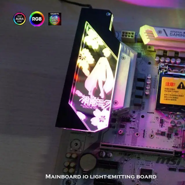 Alt view image 4 of 6 - DIY Mirror Light Panel For PC Case Decoration,GPU Backplate AURA Symphony Personality, MB IO RGB Panel