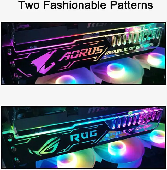 Alt view image 5 of 6 - Coolmoon 25cm Graphics Card Bracket Support Frame GPU Holder 5V 4PIN RGB Colorful Decorative Light Board PC Chassis Accessories