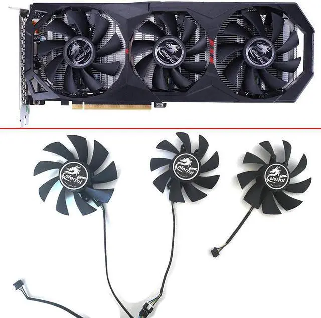 Main image of 3PCS 4pin 85MM 75MM RTX2060 GPU Fan For Colorful GeForce RTX 2060 Gaming ES iGame GeForce GTX1660 Ti 1660 Ultra Cooling Fans