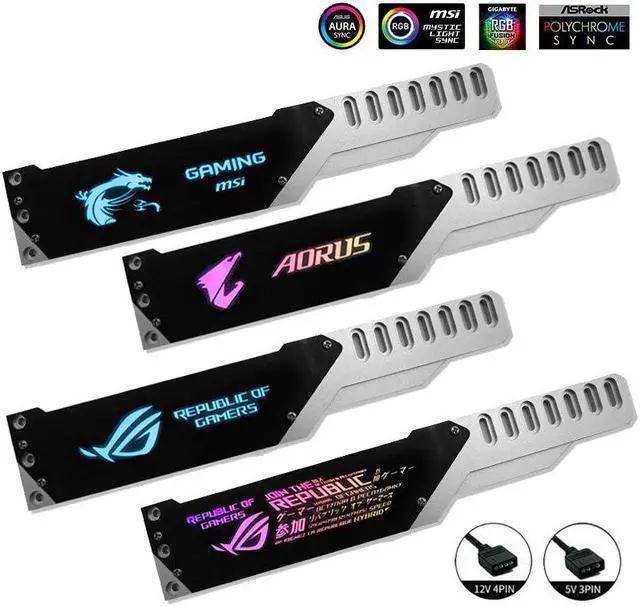 Alt view image 4 of 6 - Aluminum GPU Bracket 5V A-RGB Video Card Support VGA Holder Stand For PC Cabinet Decoration 12V/5V RGB MSI AORUS ROG M/B SYNC
