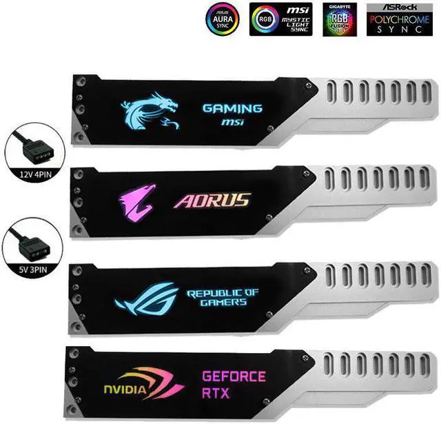 Alt view image 5 of 6 - Aluminum GPU Bracket 5V A-RGB Video Card Support VGA Holder Stand For PC Cabinet Decoration 12V/5V RGB MSI AORUS ROG M/B SYNC