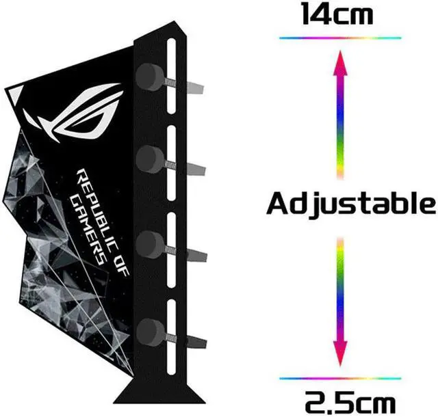 Alt view image 4 of 6 - VGA Holder Video Card Support 12V 4Pin 5V 3Pin AURA Chassis A-RGB Water Cooler Custom MOD Part RGB GPU Bracket Vertical Acrylic