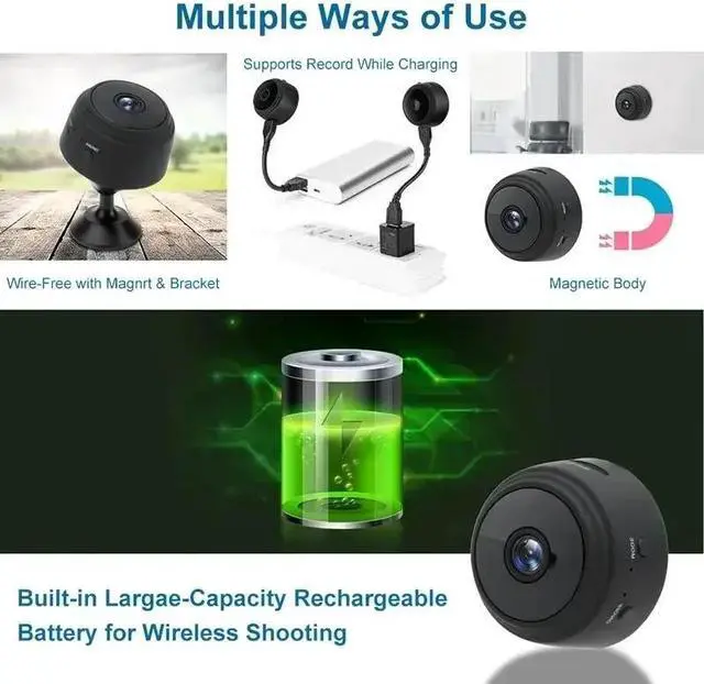Alt view image 5 of 6 - Mini Camera Wifi Camera 1080P HD Mini Recorder Wireless Mini Camera Video Surveillance Video Recorder Security Camera Black