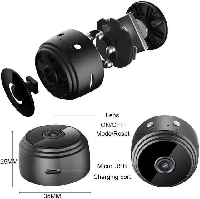Alt view image 6 of 6 - Mini Camera Wifi Camera 1080P HD Mini Recorder Wireless Mini Camera Video Surveillance Video Recorder Security Camera Black