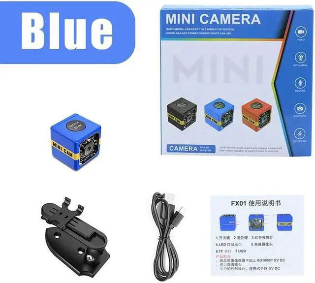 Alt view image 7 of 7 - HD Mini Camera Auto IR Night Vision Small Kamera Espia Action Body Micro Camcorder Support Hidden SD Card Digital DVR Camara Blue
