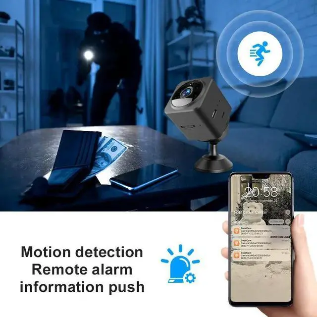 Alt view image 3 of 6 - 1080P HD Mini Camera WiFi Wireless Home Security Surveillance Cameras Night Vision Smart Home Sports Monitor