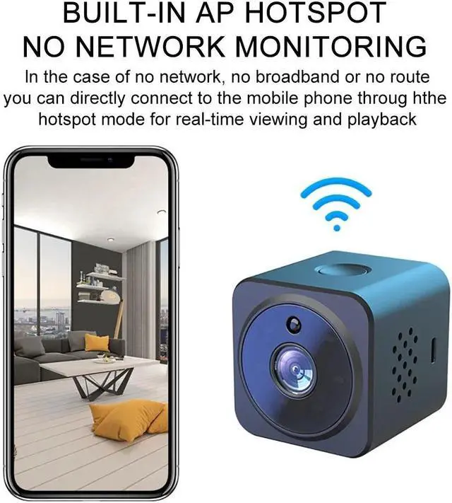 Alt view image 4 of 6 - 1080P HD Mini Camera WiFi Wireless Home Security Surveillance Cameras Night Vision Smart Home Sports Monitor