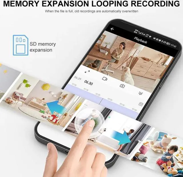 Alt view image 6 of 6 - Wireless WiFi Camera Home Security Protection Cam Mini Infrared Night Vision PTZ Camera Motion Detection Surveillance Camera