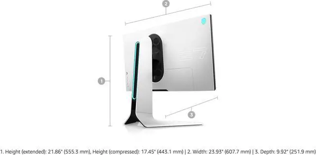 Alt view image 5 of 6 - Alienware 27 Gaming Monitor - AW2721D - 240Hz, 27 Inch QHD (Quad High Definition), Fast IPS Monitor with VESA Display HDR 600, NVIDIA G-SYNC Ultimate Certification, White, XW3CK