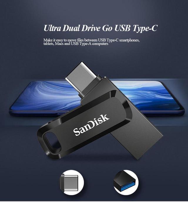 SanDisk Ultra Dual Drive Go USB 3.1 Type C 32GB 150MB/s USB Flash Disk  Memory Stick USB Type A Pendrive For Phone/Tablets/PC 