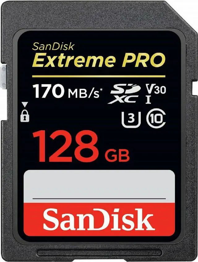 Main image of SanDisk 128GB Class 10 Extreme Pro UHS-I 4K U3 V30 SD card 170MB/s Full SDXC Memory card
