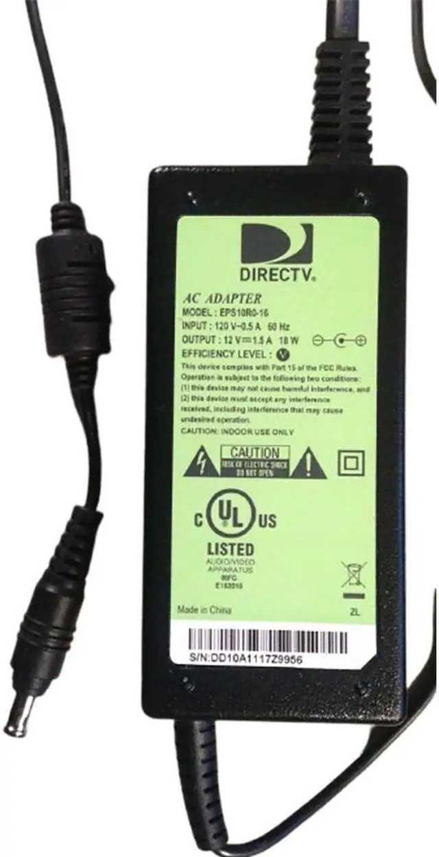 Alt view image 6 of 7 - Genuine DirecTV AC Adapter Power Supply Charger 12v 1.5a 18w Model: eps10r0-16