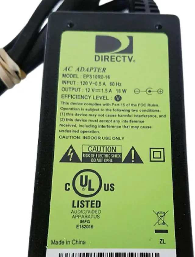 Alt view image 4 of 7 - Genuine DirecTV AC Adapter Power Supply Charger 12v 1.5a 18w Model: eps10r0-16
