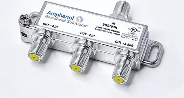 Alt view image 2 of 5 - Extreme/Amphenol 3-Way Unbalanced HD Digital 1GHz Coaxial Cable Splitter - BDS103H