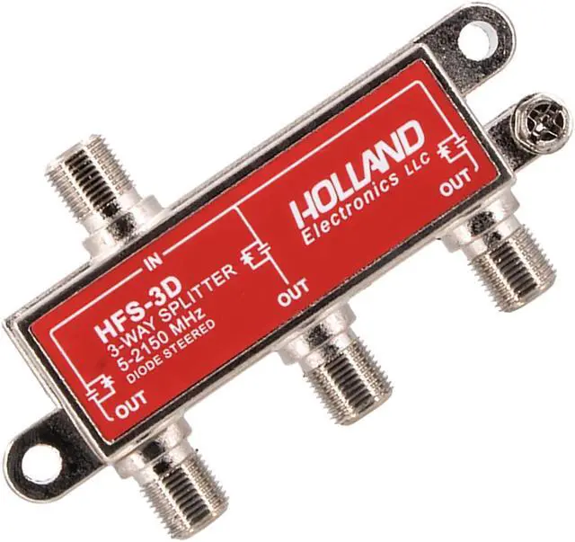 Alt view image 2 of 5 - 3-Way HD RF Cable TV 2150 Mhz Splitter