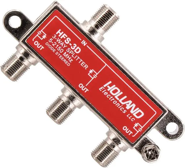 Alt view image 3 of 5 - 3-Way HD RF Cable TV 2150 Mhz Splitter