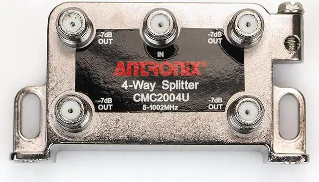 Main image of Antronix CMC2004U 4-Way Universal MoCa Splitter -3.5dB -7dB 5-1002 MHz High Performance for Coax Cable TV & Internet
