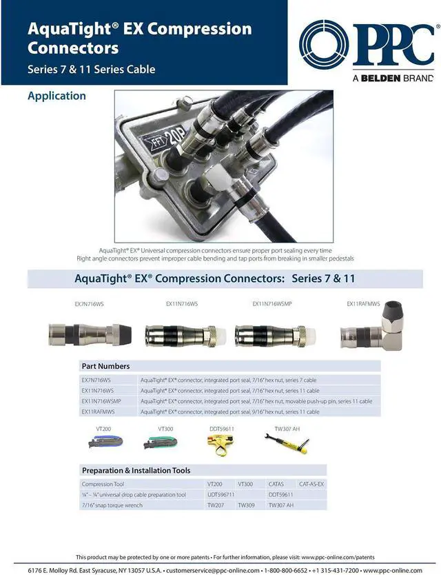 Alt view image 3 of 5 - PPC RG11 Coax Compression Connectors Qty of 25: EX11N716WS with AquaTight Seal for Quad Shield, PE, and PVC Jacket Coaxial